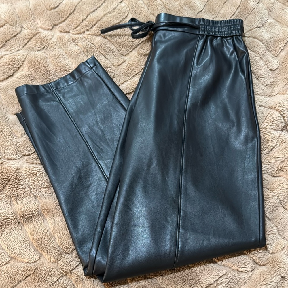 Loft faux leather jogger style pants